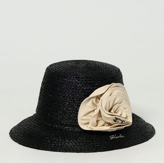 Karl Lagerfeld Cappello Karl Lagerfeld in rafia con fiore applicato