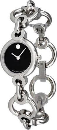 Movado Circlo Black Dial Stainless Steel Ladies Watch 0606487