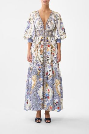 Camilla Shirred Waistband Long Dress in The Pottery Parlour at Nordstrom, Size Xx-Small Au