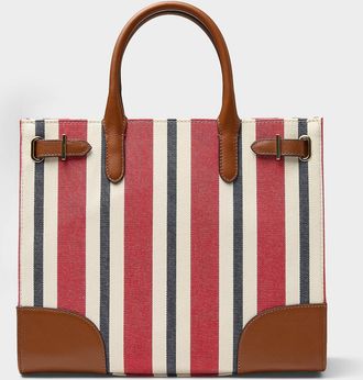 Lauren Ralph Lauren Womens Devyn striped square tote bag