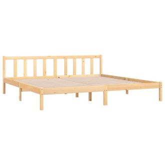 Berkfield Home Modern Bed Frame Solid Pinewood 200x200 cm in Light Tan