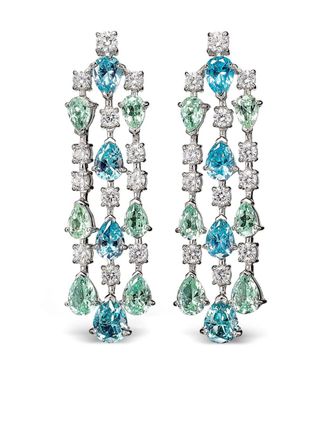 Anabela Chan 18kt witgouden Valley Orchid Cascade oorbellen - Zilver
