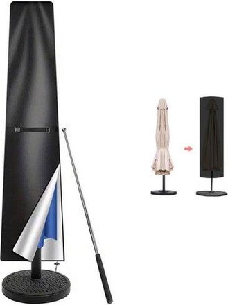 OEM Funda Para Sombrilla, Hasta 190 Cm, Impermeable, Oxford, Con M&aacute;stil Telesc&oacute;pico, Resistente A La Intemperie, Playa Y Balc&oacute;n, Color Negro