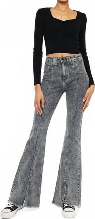 Kancan Reya High Rise Flare Jeans In Gray