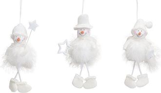 Global Interiors 3er-Set Weihnachts-Anh&auml;nger Schneemann