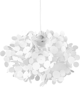 Beliani L&aacute;mpara Colgante Blanca 120 Cm Forma De Flor Plegable Moderna Lamone
