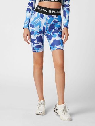 Plein Sport High-Waisted Camouflage Print Cycling Shorts