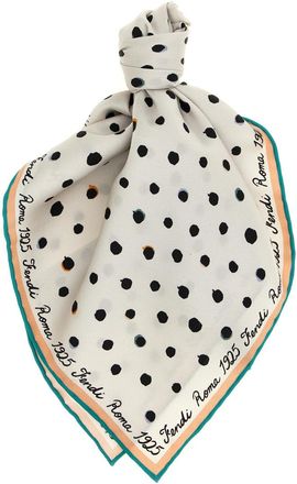 Fendi Black White Printed Scarf