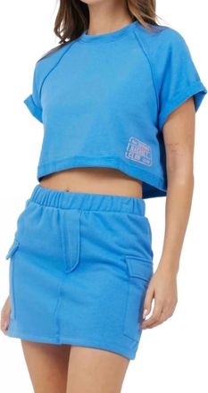 Vintage Havana Cargo Sweat Skirt In Blue