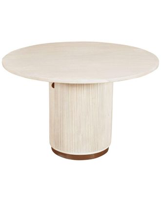 LR Home Lr Home Eames Distressed Fluted Handmade Dining Table With Hidden Storage