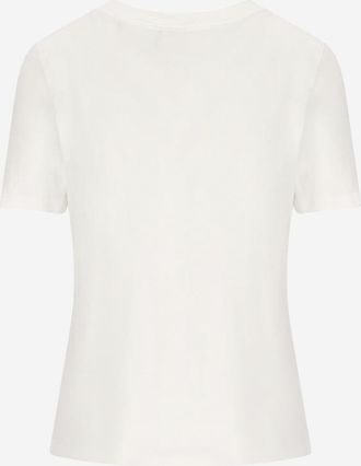 Chlo&eacute; Womens Cotton T-Shirt With Logo Print White Shell: T-Shirts & Jerseys