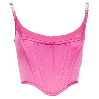 Versace Medusa 95 Pink Satin Corset Top