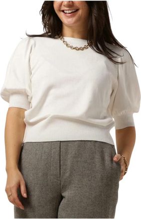 Minus Gebroken Wit Knit Tee Tops - Dames - Ronde hals truien - Wit - M - Truien & Vesten
