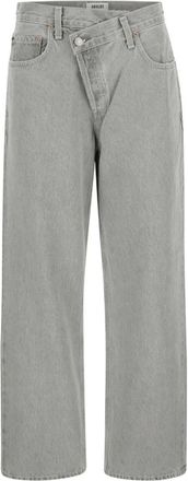 A Gold E Wide Broeken - Dames - Wijde Broeken - Grijs - W25 - Denim - Broeken