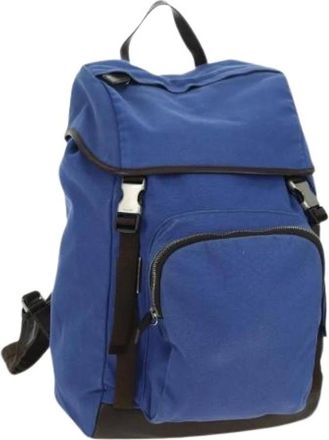 Prada Pre-owned Backpacks, female, Blue, Size: ONE SIZE Pre-owned Vintage Canvas Backpack