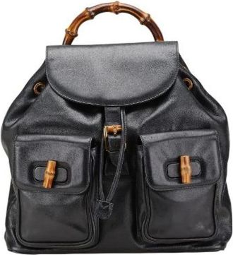 Gucci Pre-owned Backpacks, female, Black, Size: ONE SIZE Pre-owned Leather backpacks