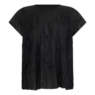 Uma Wang T-Shirts, female, Black, Size: S Loose Shirt in Cotton and Polyamide Blend