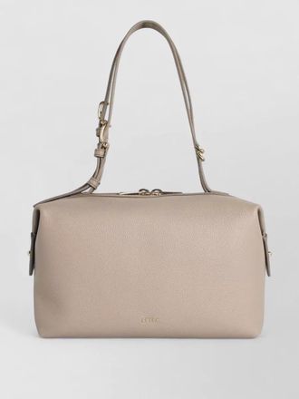 Furla double linen leather shoulder bag adjustable