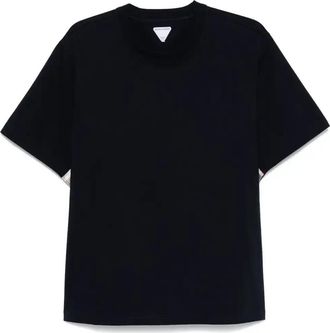 Bottega Veneta Check Insert Cotton T-Shirt - Mens - Cotton/Polyester