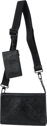 Louis Vuitton Monogram Shadow Black Noir Monogram Shadow Shoulder Bag (Pre-Owned)