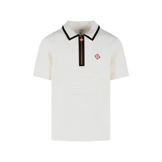 Casablanca Waffle-stitch Wool Polo Shirt