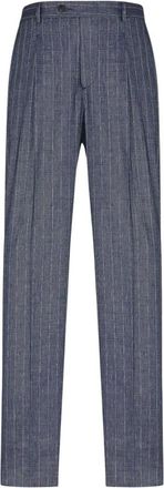 Manuel Ritz P1648 Broeken - Heren - Nette broeken - Blauw - M - Wol - Broeken