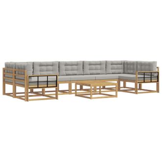 vidaXL Conjunto De Sof&aacute;s De Exterior 6 Pcs Blanco Y Gris Claro Vidaxl