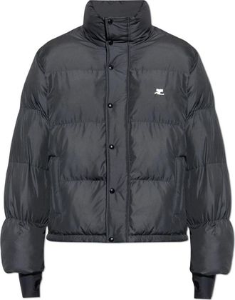 Courr&egrave;ges Ge&iuml;soleerde jas met logo - Heren - Winterjassen - Zwart - M - Leer - Jassen