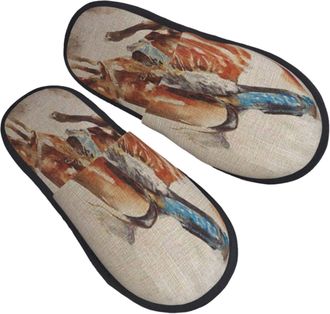 Generic Women Men Slippers Cowboy Horse Country Nature Indoor Shoes Comfort Plush Bedroom Slipper Plush Fleece Lined House Slippers For Indoor Outdoor Spa M