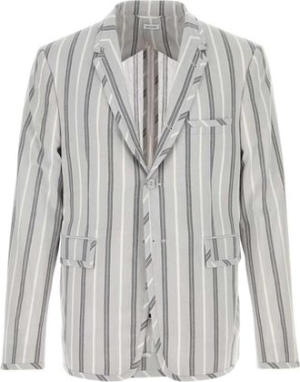 Thom Browne Madras Gestreept Colbert - Heren - Blazers - Veelkleurig - M - Katoen - Jassen
