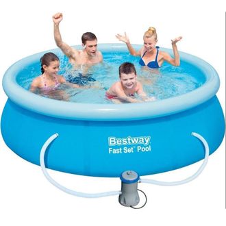 Trade Shop Trade Shop - Piscina Al Aire Libre Inflable Redondeado 244x61cm Conjunto R&aacute;pido Con Bomba De Filtro 57450