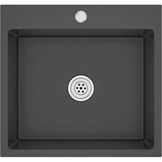 vidaXL Fregadero Hecho A Mano De Acero Inoxidable Negro Vidaxl