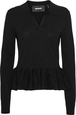Rotate Top con peplum - Nero