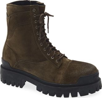 Balenciaga Strike Combat Boot in 3281 Loden at Nordstrom, Size 45