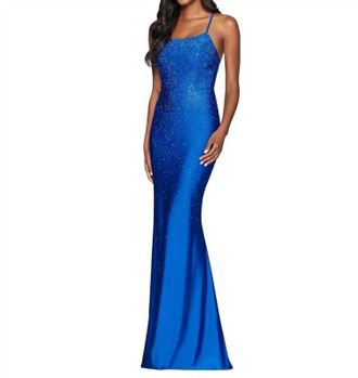 Faviana Tight Prom Dress With Rhinestone In Royal