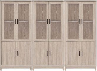 Manhattan Comfort 3 Piece- Mid Century-Modern Jodie Bookcase