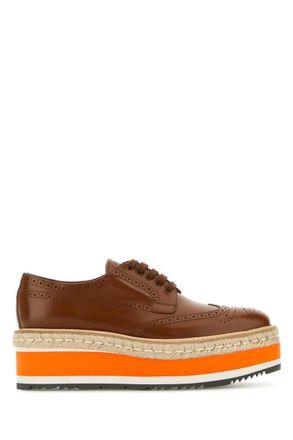 ローファー・オックスフォード PRADA Women Laced up Shoes 1D979N P39 F0038 BRUCIATO BROWN Prada Brown Patent Leather Lace-Up Oxford Booties Size 6