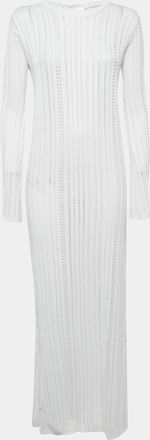 424 Sopho Handmade White Knit Long Sleeve Maxi Dress