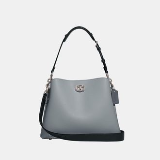Coach Womens Willow Shoulder Bag In Colorblock - Dark Grey Leather - One Size