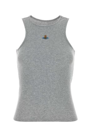 Vivienne Westwood Melange Grey Stretch Cotton 90s Tank Top