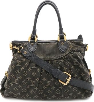 Louis Vuitton Monogram Denim Monogram Noir Monogram Denim Shoulder Bag Tote Bag (Pre-Owned)