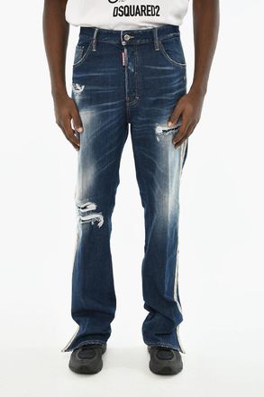Dsquared2 Jeans Regular Fit con Banda Laterale a Motivo Floreale 22cm Dsquared2