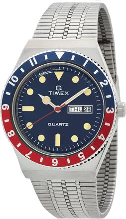 Timex Q Timex Reissue Quartz Blue Dial Pepsi Bezel Watch TW2T80700ZV