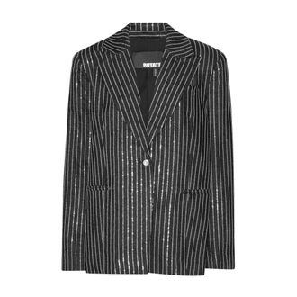 Rotate ROTATE Birger Christensen, Blazers, female, Black, Size: XS Black Sequin Twill Blazer