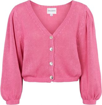 Americandreams Manda Katoenen Cardigan - Dames - Vesten - Roze - M - Katoen - Truien & Vesten