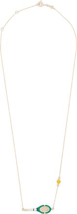 Aliita Gold/Green Tennis Pelota 9K Gold Necklace