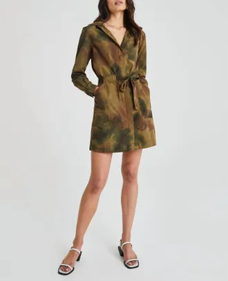 AG - Adriano Goldschmied Justine Dress In Watercolor Camo Dried Grass