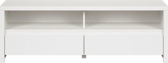 Petits Meubles Mueble TV 2 cajones 2 compartimientos 143 cm estratificado Blanco mate