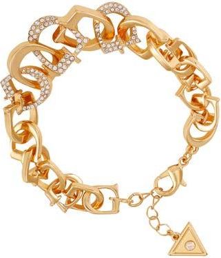 Guess Pavé Crystal G Chain Bracelet in Gold Tone at Nordstrom Rack