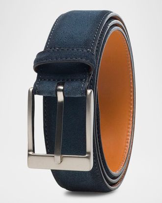 Magnanni Men & apos;s Telante Suede Leather Belt